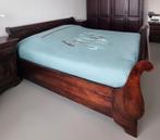 Teakhouten bed van Goossens 180 x 210 cm, Huis en Inrichting, 180 cm, 210 cm, Bruin, Zo goed als nieuw