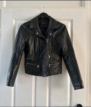 Zwart leren jasje River Island XS beschikbaar voor biedingen