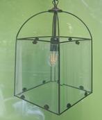 Industriële hanglamp met glazen behuizing – 42 cm, Ophalen, Zo goed als nieuw, Glas, 50 tot 75 cm