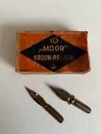 Antiek Doosje kroontjes pennen Moor, Ophalen of Verzenden, Zo goed als nieuw, Balpen, Overige merken
