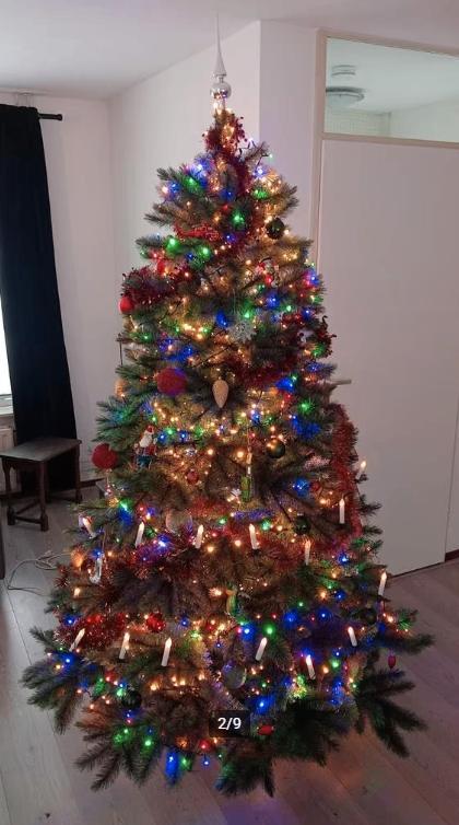 Mooie kerstboom, 2,15 meter hoog, Diversen, Kerst, Zo goed als nieuw, Ophalen