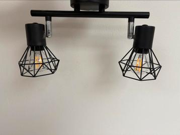 2x2 plafond lampen set + Spiegeltjes beschikbaar voor biedingen
