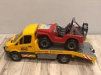 Bruder vrachtwagen met jeep, Kinderen en Baby's, Speelgoed | Speelgoedvoertuigen, Gebruikt, Ophalen of Verzenden