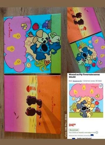Woezel en Pip canvas 2 stuks  beschikbaar voor biedingen