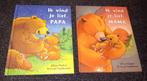 2 Boeken. Ik vind je lief mama, Ik vind je lief papa, Gelezen, Jongen of Meisje, Ophalen of Verzenden, Voorleesboek