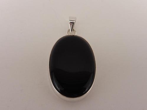 Zilveren hanger met onix                                 Z88, Sieraden, Tassen en Uiterlijk, Kettinghangers, Gebruikt, Zilver