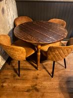 Ronde eettafel, Huis en Inrichting, Tafels | Eettafels, Ophalen, Gebruikt, 100 tot 150 cm, Rond