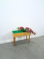 Formica plantenbak met houten poten vintage plantentafel, Tuin en Terras, Bloempotten, 25 tot 40 cm, Overige materialen, Gebruikt