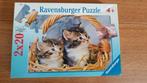 Ravensburger Puzzel Poezen 2x 20 stukjes, Ophalen of Verzenden, 10 tot 50 stukjes, Zo goed als nieuw, 4 tot 6 jaar