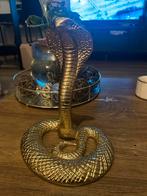 Goud gekleurd metaal cobra beeld., Ophalen of Verzenden, Zo goed als nieuw