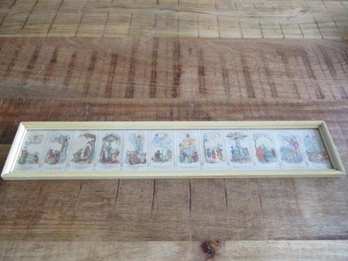 Antiek schilderijtje geloofsbelijdenis in vintage plaatjes, Antiek en Kunst, Antiek | Religie, Ophalen of Verzenden