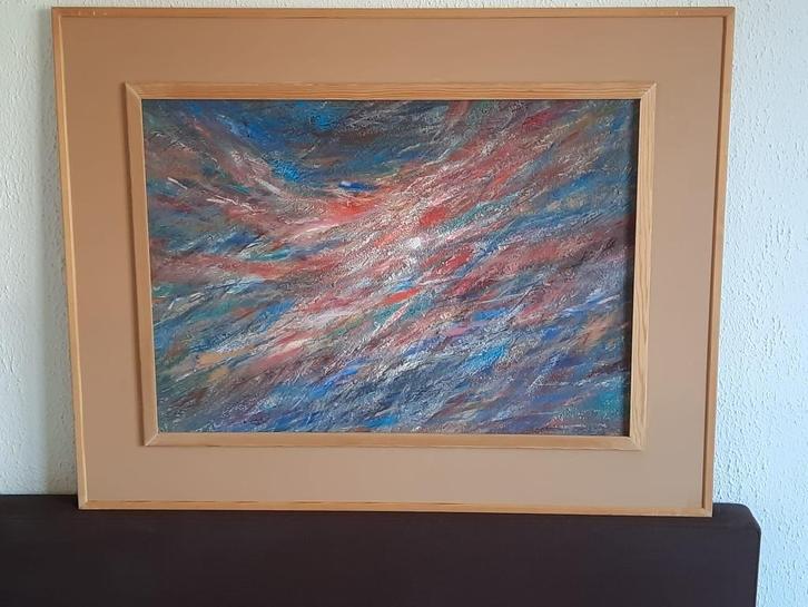 Aat A. van Dijk, schilderij gemengde techniek, Antiek en Kunst, Kunst | Schilderijen | Abstract, Ophalen