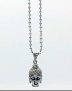 Stainless Steel zilveren Buddha ketting. NIEUW, Ophalen of Verzenden, Nieuw, Zilver, Zilver