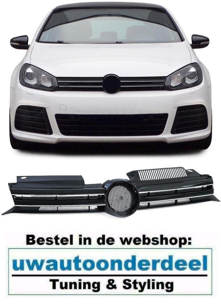 Grill Glans Zwart Chrome Bies R20 Look Geschikt voor VW Golf, Auto diversen, Tuning en Styling, Ophalen of Verzenden