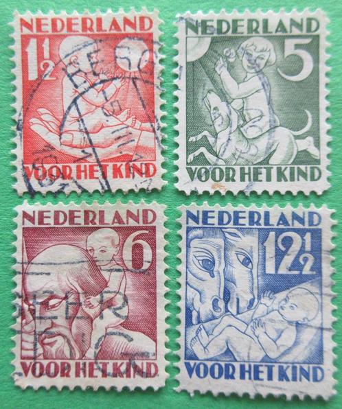 Nederland 2 NVPH 232 - 235 Kinderzegels 1930 gestempeld, Postzegels en Munten, Postzegels | Nederland, Gestempeld, T/m 1940, Verzenden