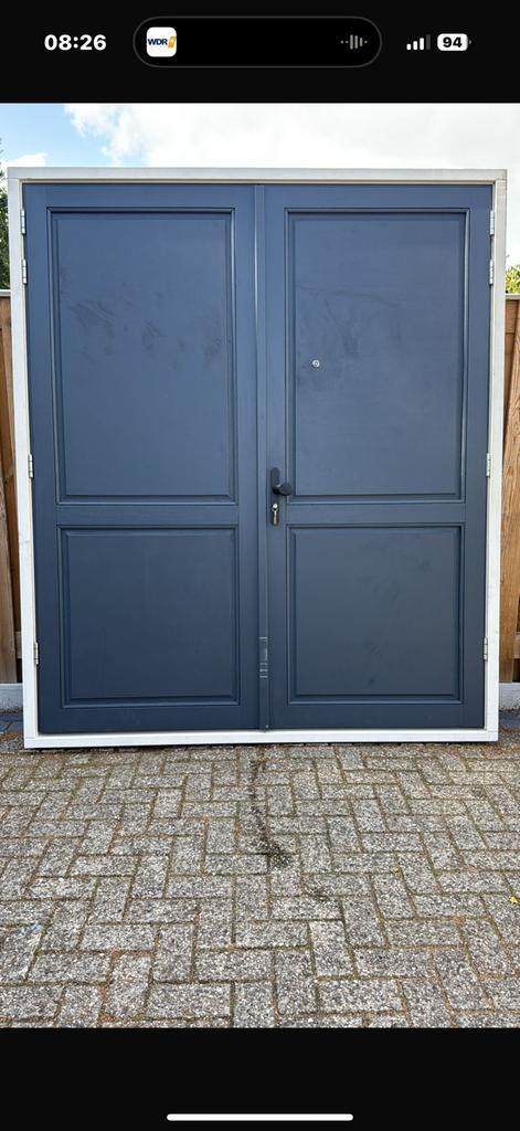 GARAGEDEURKOZJJN MET DIKKE DEUREN 55mm, Doe-het-zelf en Verbouw, Kozijnen en Schuifpuien, Zo goed als nieuw, Deurkozijn, Hout