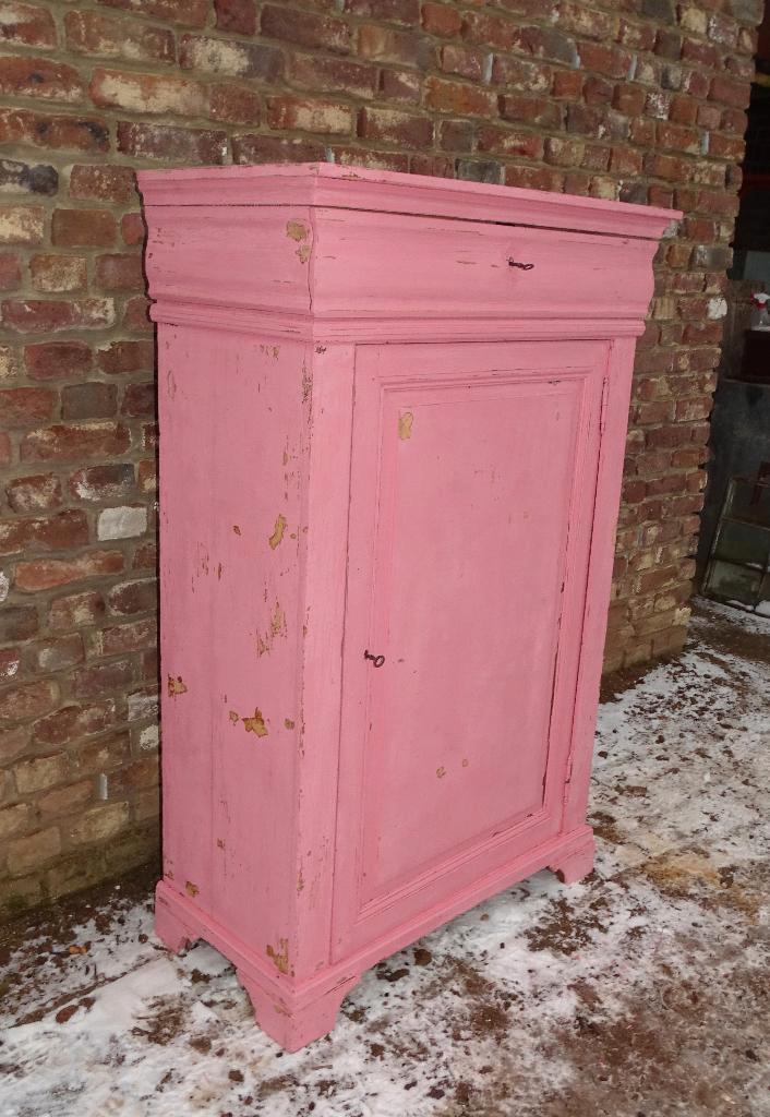 oude kast meidenkast met legplanken oud roze, Antiek en Kunst, Curiosa en Brocante, Ophalen