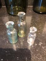 Bodemvondst 3 antieke glazen mexicijn flesjes, Antiek en Kunst, Ophalen of Verzenden