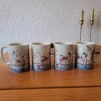 Vintage Otagiri mokken x4 met eenden Japan, Ophalen of Verzenden, Zo goed als nieuw, Overige stijlen, Kop(pen) en/of Schotel(s)