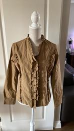 Blouse met roezel Maat 40 Promiss Bruin, Kleding | Dames, Blouses en Tunieken, Promiss, Bruin, Zo goed als nieuw, Ophalen