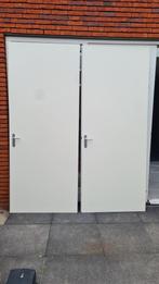 opdekdeuren 2 st. wit onbeschadigd met loopsloten, Ophalen, 80 tot 100 cm, 215 cm of meer, Binnendeur