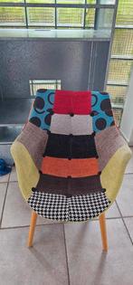 Kleurrijke Patchwork Stoel, Ophalen, Hout, Gebruikt, Overige kleuren