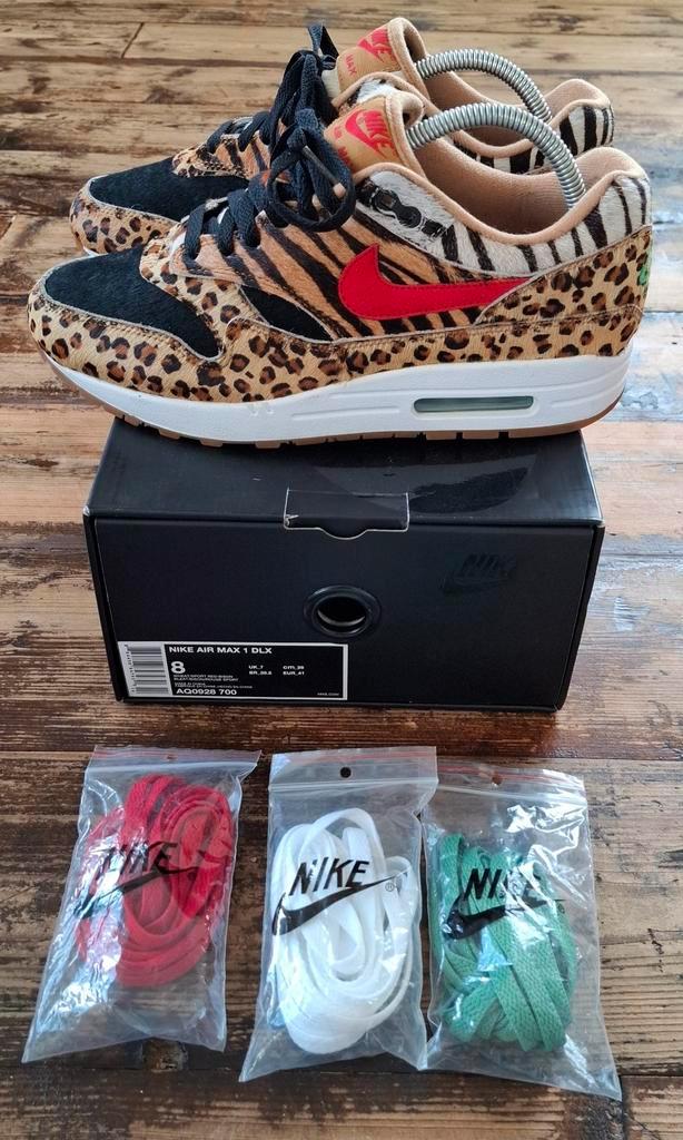 Nike Air Max 1 Atmos Animal 2.0 - Maat 41, Kleding | Heren, Schoenen, Zo goed als nieuw, Sneakers of Gympen, Bruin, Ophalen of Verzenden