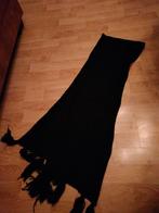 Zwarte Sjaal met Franjes, Ophalen of Verzenden, Gedragen, Sjaal