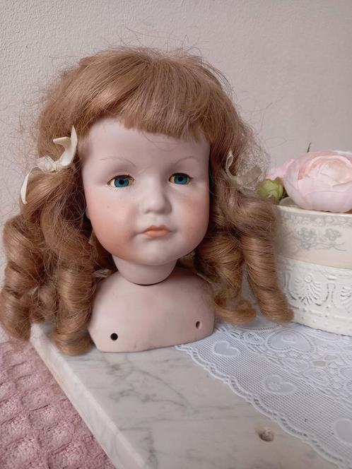 Porseleinen poppenkop, Antiek en Kunst, Curiosa en Brocante, Ophalen of Verzenden