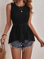 NIEUW! Trendy schattig zwarte boho blouse top maat L, Verzenden, Zwart, Maat 42/44 (L), Nieuw