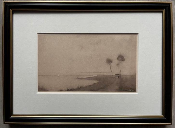 Jan Mankes 1889-1920 / Heliogravure Waterlandschap 1923, Antiek en Kunst, Kunst | Etsen en Gravures, Ophalen of Verzenden