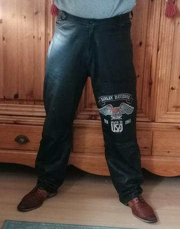 Leren harley davidson broek maat l xl kalfs of lams leer 