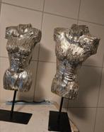 Borstbeelden man vrouw  op voet, Ophalen of Verzenden