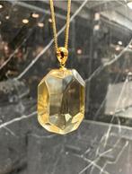 18k Gouden Ketting met Natuurlijke Quartz, Ophalen of Verzenden, Zo goed als nieuw, Goud
