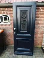 Merbau buiten deur met thermopane en smeedijzer sierwerk, Doe-het-zelf en Verbouw, Deuren en Horren, Ophalen, Zo goed als nieuw