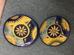 2 Keramische borden met zonnemotief, Antiek en Kunst, Antiek | Keramiek en Aardewerk, Ophalen of Verzenden