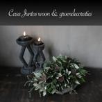 Mooie landelijke, sobere houten kandelaars, Zwart, Ophalen of Verzenden, Zo goed als nieuw, Minder dan 25 cm