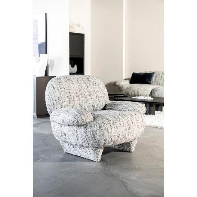 ⚠️OP=OP⚠️Scandinavische Fauteuil Jardy gemleerde stof grijs, Huis en Inrichting, Fauteuils, Nieuw, Hout, Stof, 50 tot 75 cm, 75 tot 100 cm