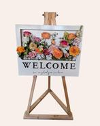 Welkomstbord te huur inclusief bloemen, Hobby en Vrije tijd, Feestartikelen | Verhuur, Ophalen of Verzenden, Zo goed als nieuw