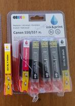 Inktcartridges 550/551, geschikt voor Canon Pixma (Y, M, BK), Ophalen of Verzenden, Nieuw, Cartridge