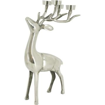 Beeld staand hert aluminium met waxinelichthouders beschikbaar voor biedingen