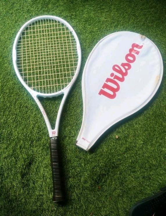 Wilson Executive 770 PWS tennisracket L2/L3 parelmoer wit, Sport en Fitness, Tennis, Gebruikt, Racket, Wilson, L3, Ophalen of Verzenden