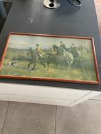 Paarden jacht prent 45x26 cm, Antiek en Kunst, Ophalen of Verzenden