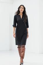 Studio Anneloes Caro jurk pinstripe travelstof mt XL, Studio Anneloes, Zwart, Maat 46/48 (XL) of groter, Ophalen of Verzenden