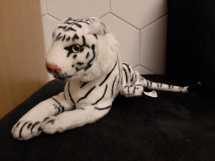 Knuffel witte tijger middelmatige grootte, Kinderen en Baby's, Speelgoed | Knuffels en Pluche, Zo goed als nieuw, Overige typen