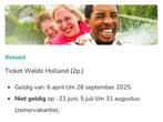 walibi tickets 2x, Tickets en Kaartjes, Twee personen
