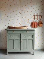 Vintage commode / Art Deco dressoir / eikenhout / brocante, 50 tot 70 cm, Ophalen of Verzenden, 90 tot 105 cm, 100 cm of meer