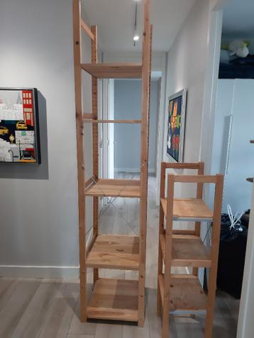 Ikea Rek, Ivar, massief grenen bestaande uit 2 delen, 2 rek - afbeelding 3