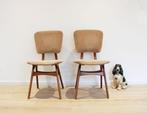 2 houten vintage stoelen. mid Century retro eetkamerstoelen, Ophalen, Twee, O, Bruin