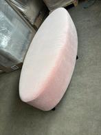 Ovaal vorm hocker bankje roze fluweel, 125 cm of meer, Stof, Zo goed als nieuw, 50 tot 75 cm